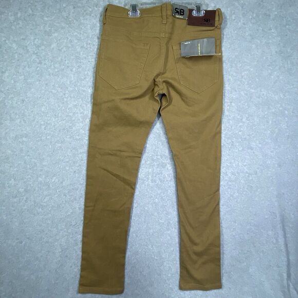 Royal Blue Mens Jeans 31x30 Khaki Super Skinny Tapered Stretch Preppy School NWT - Picture 2 of 11